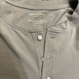 Grey Henley Button T-Shirt